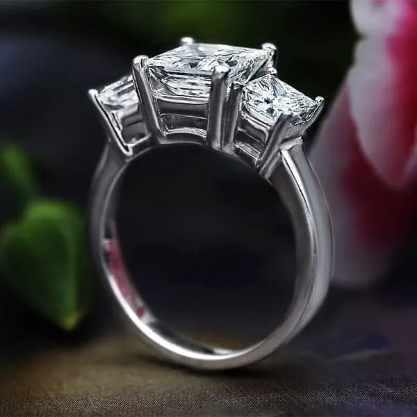 Rings Diamond Source NYC 3 Stone Engagement Ring Set in 14K White Gold 380ct tw Princess Cut Clarity Enhanced Diamond Rings Diamond Source NYC 3 Stone Engagement Ring Set in 14K White Gold 380ct tw Princess Cut Clarity Enhanced Diamond