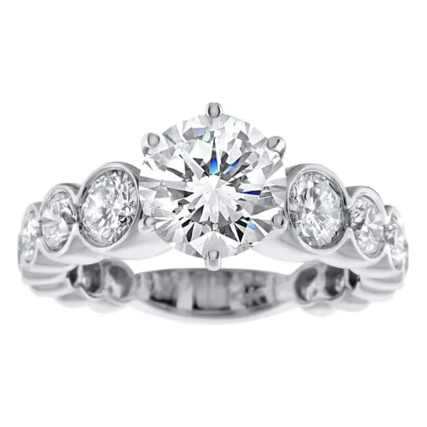 Rings Diamond Source NYC Unique Engagement Ring Set in 14K White Gold 400ct tw Round Brilliant Clarity Enhanced Diamonds