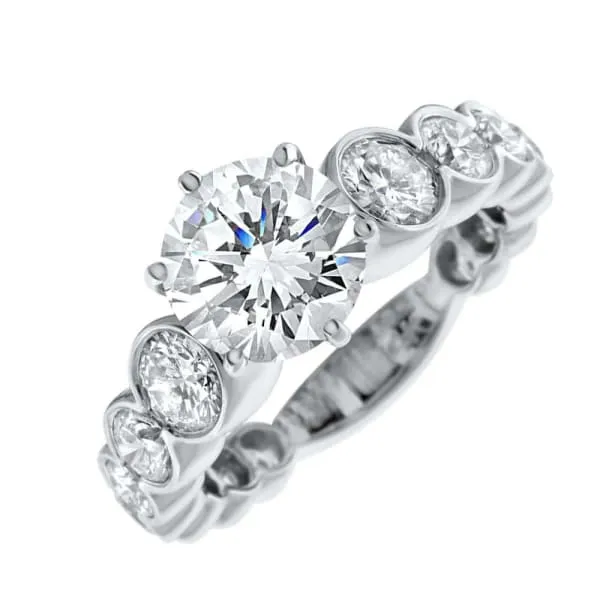 Rings Diamond Source NYC Unique Engagement Ring Set in 14K White Gold 400ct tw Round Brilliant Clarity Enhanced Diamonds