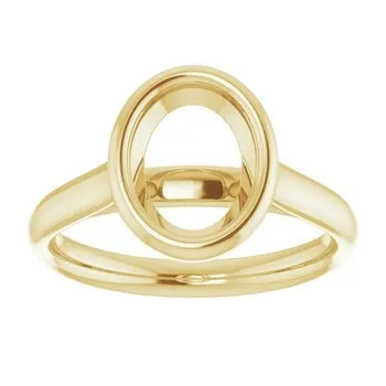 Rings Engagement Collections 14K Yellow Gold Solitaire Oval Bezel Ring
