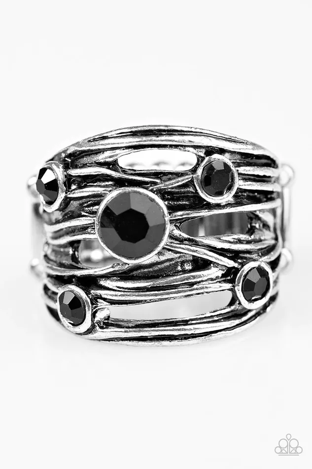 Rings Paparazzi Jewelry Paparazzi Ring Sparkle Struck Black