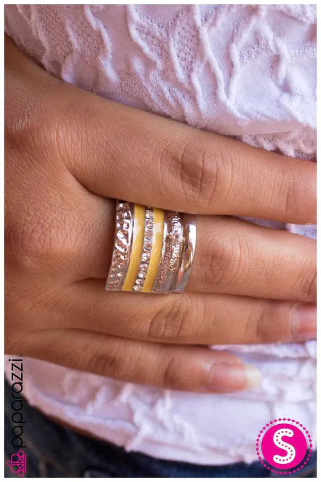 Rings Paparazzi Jewelry Paparazzi Ring Stack the Deck Yellow
