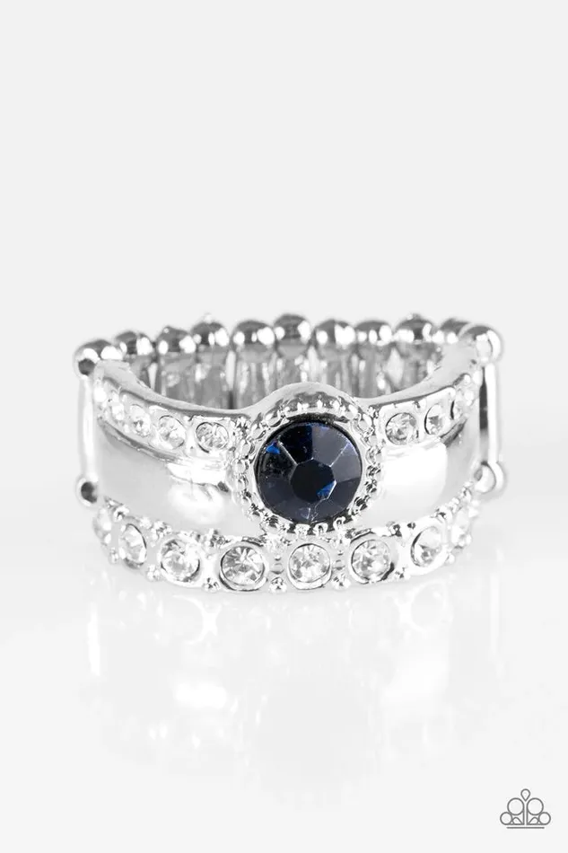 Rings Paparazzi Ring Crown Achievement Blue Paparazzi Jewelry