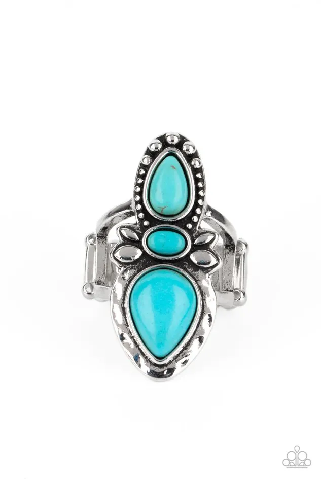 Rings Paparazzi Ring In a BADLANDS Mood Blue Paparazzi Jewelry Rings Paparazzi Ring In a BADLANDS Mood Blue Paparazzi Jewelry