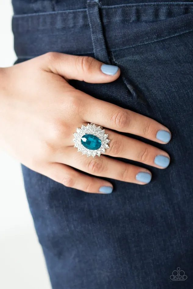 Rings Paparazzi Ring Secret Garden Glow Blue Paparazzi Jewelry