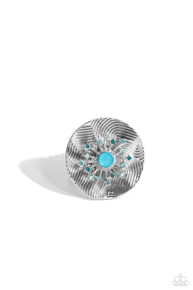 Rings Paparazzi Ring Seriously SUNBURST Blue Paparazzi Jewelry Rings Paparazzi Ring Seriously SUNBURST Blue Paparazzi Jewelry