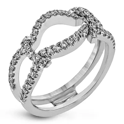 Rings Simon G Simon G 18K White Gold Curved Ring Guard