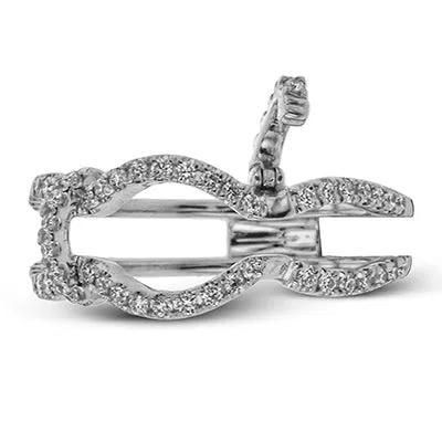 Rings Simon G Simon G 18K White Gold Curved Ring Guard