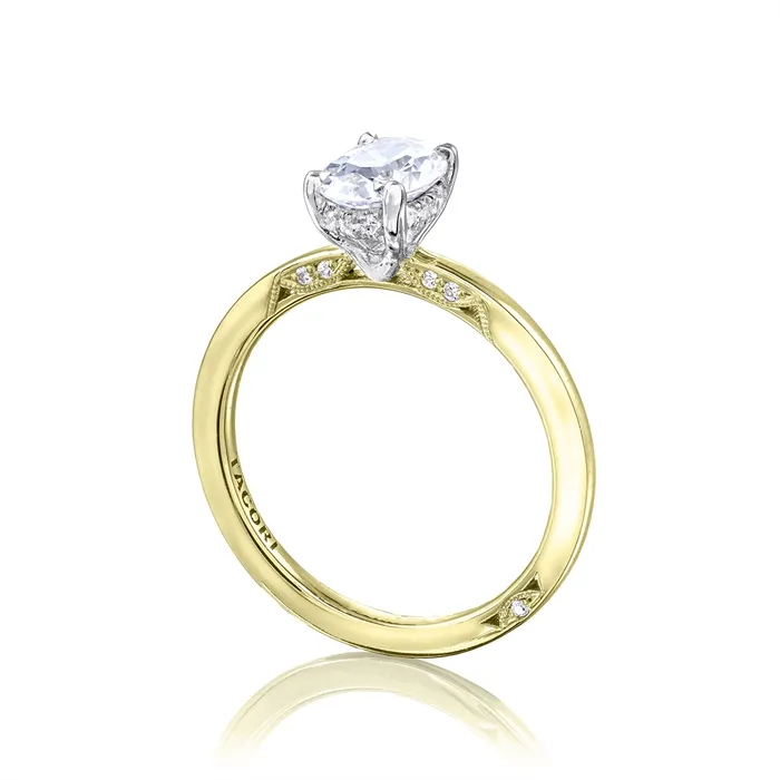 Rings Tacori Tacori 18K Yellow Gold Semi Mount Diamond Ring with Platinum Crown Rings Tacori Tacori 18K Yellow Gold Semi Mount Diamond Ring with Platinum Crown