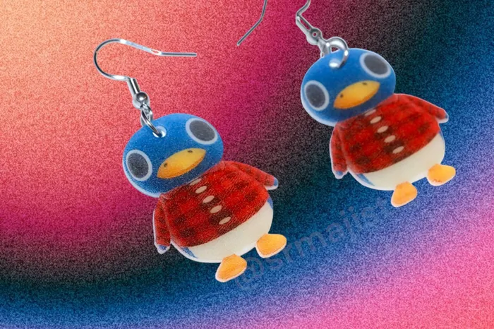 Roald the Penguin Animal Crossing Character Cute Handmade Earrings Sam Makes Things Earrings