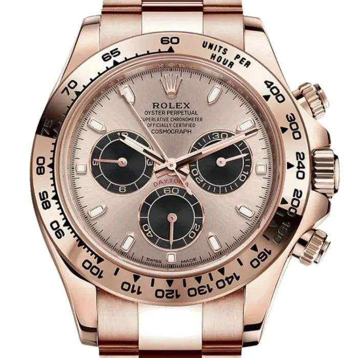 Rolex Bracelets Rolex Cosmograph Daytona 40mm Ref 1165050016 Sundust Black Index Dial 18K Rose Gold Oyster Bracelet Mens Watch
