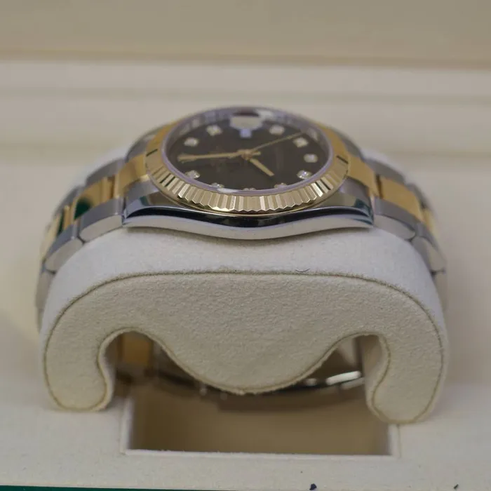 Rolex Datejust 41mm Ref 1263330005 Black Diamond Dial Two Tone Stainless Steel 18K Yellow Gold Oyster Bracelet Mens Watch Rolex Bracelets