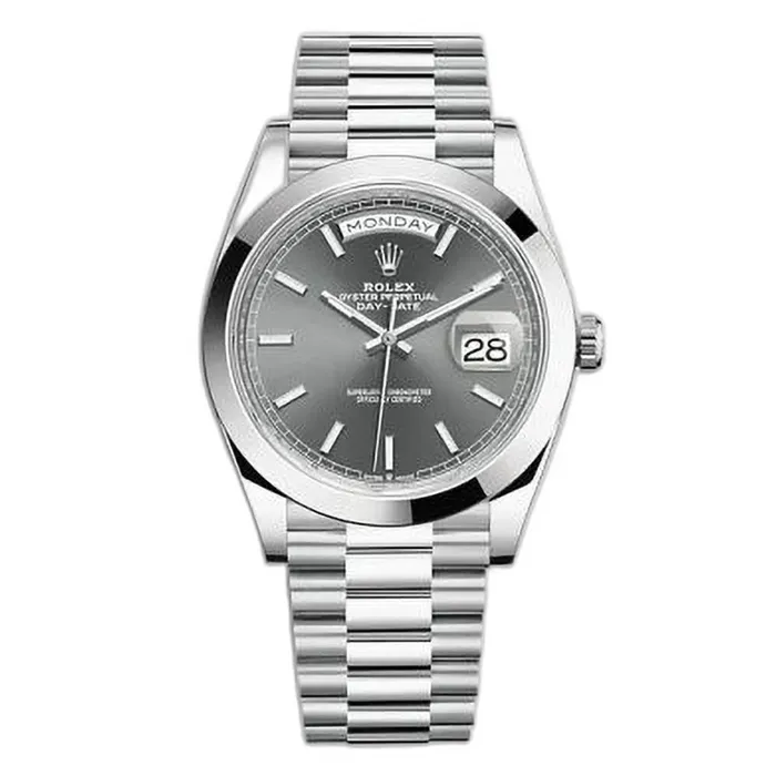 Rolex Day Date 40mm Ref 2282060045 Slate Grey Stick Dial Platinum President Bracelet Mens Watch Rolex Bracelets Rolex Day Date 40mm Ref 2282060045 Slate Grey Stick Dial Platinum President Bracelet Mens Watch Rolex Bracelets