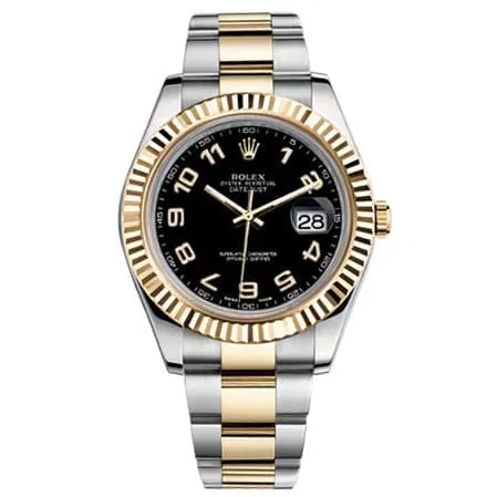 Rolex Rolex Datejust II 41mm Ref 116333BKAO Black Dial Two Tone Stainless Steel 18K Yellow Gold Oyster Bracelet Mens Watch Bracelets Rolex Rolex Datejust II 41mm Ref 116333BKAO Black Dial Two Tone Stainless Steel 18K Yellow Gold Oyster Bracelet Mens Watch Bracelets