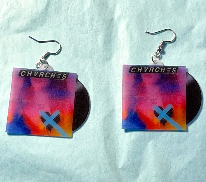 Sam Makes Things Earrings Chvrches Love is Dead Vinyl Albums Handmade Earrings