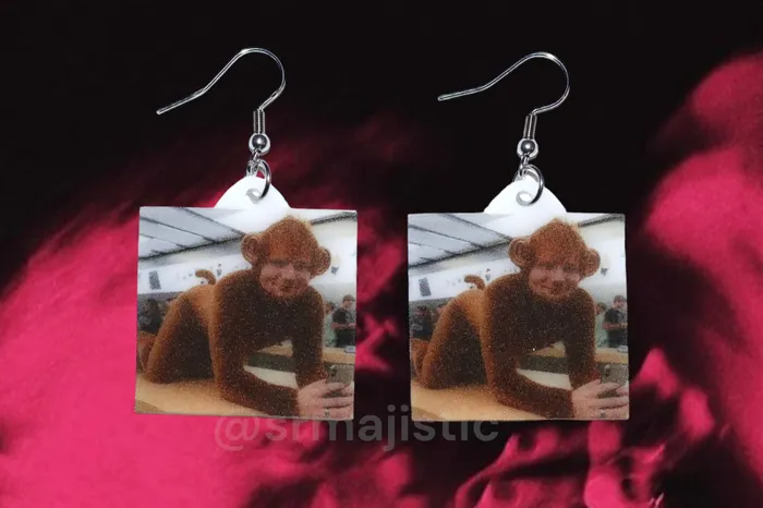 Sam Makes Things Earrings Ed Sheeran Gay Little Monkey Meme Handmade Earrings