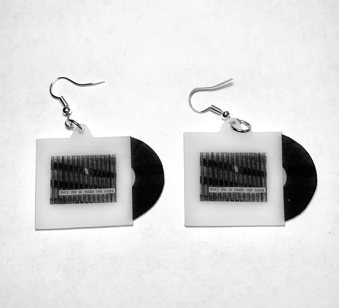 Sam Makes Things Earrings Mitski Bury Me at Make Out Creek Vinyl Album Handmade Earrings