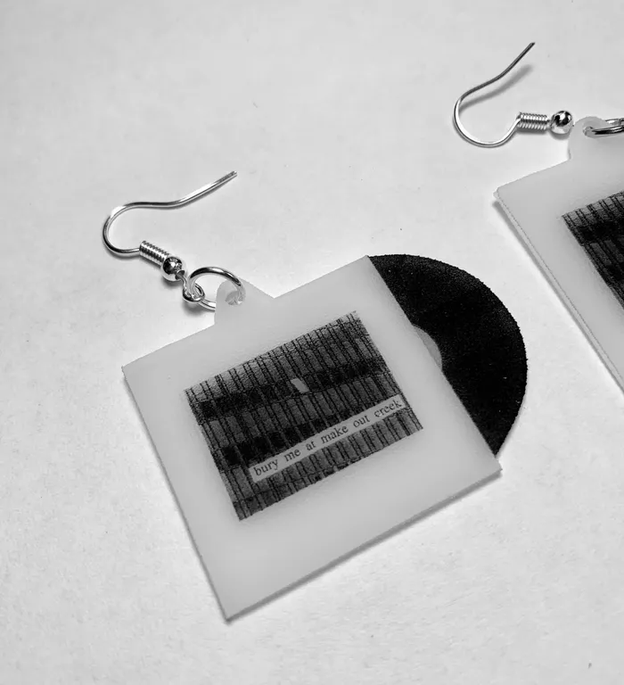 Sam Makes Things Earrings Mitski Bury Me at Make Out Creek Vinyl Album Handmade Earrings