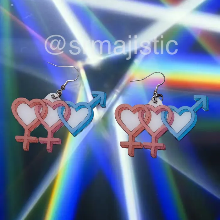 Sam Makes Things Earrings READY TO SHIP LGBT Sexuality Symbols 2D cute detailed Handmade Earrings Sam Makes Things Earrings READY TO SHIP LGBT Sexuality Symbols 2D cute detailed Handmade Earrings