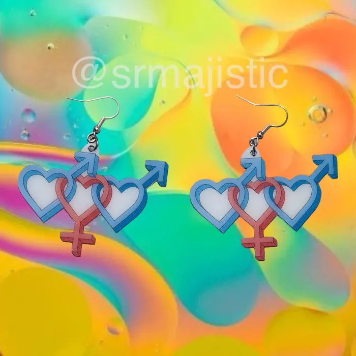 Sam Makes Things Earrings READY TO SHIP LGBT Sexuality Symbols 2D cute detailed Handmade Earrings Sam Makes Things Earrings READY TO SHIP LGBT Sexuality Symbols 2D cute detailed Handmade Earrings