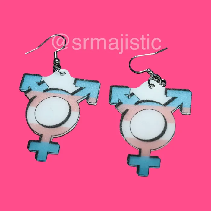Sam Makes Things Earrings READY TO SHIP LGBT Sexuality Symbols 2D cute detailed Handmade Earrings Sam Makes Things Earrings READY TO SHIP LGBT Sexuality Symbols 2D cute detailed Handmade Earrings
