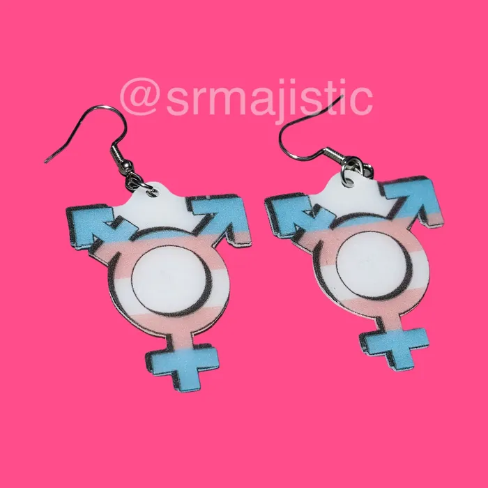 Sam Makes Things Earrings READY TO SHIP LGBT Sexuality Symbols 2D cute detailed Handmade Earrings Sam Makes Things Earrings READY TO SHIP LGBT Sexuality Symbols 2D cute detailed Handmade Earrings