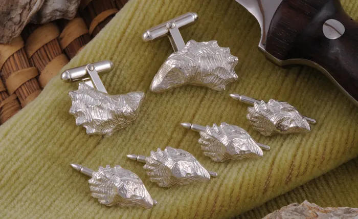 Sterling Silver Oyster Shell Cufflinks Croghans Rings
