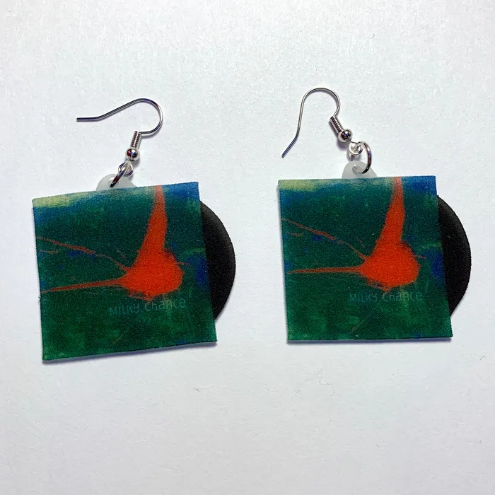 Stolen Dance Milky Chance Vinyl Album Handmade Earrings Sam Makes Things Earrings