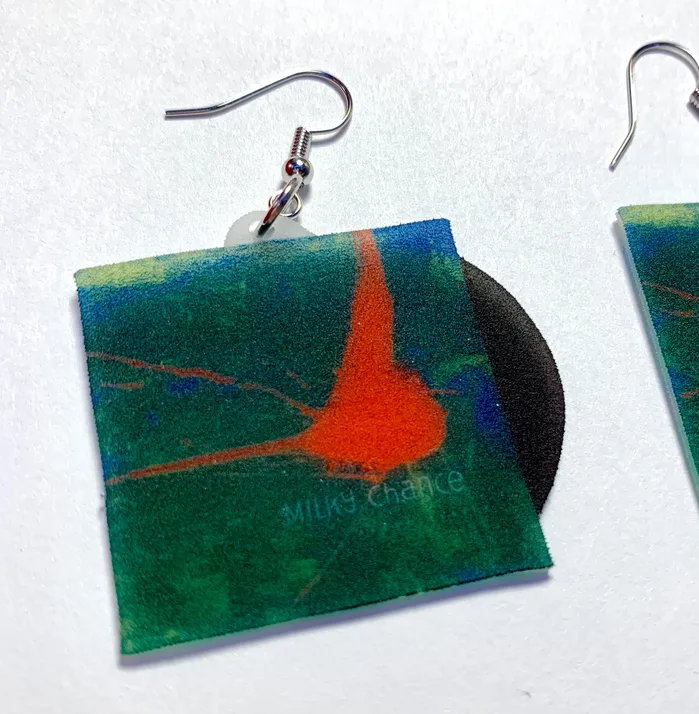 Stolen Dance Milky Chance Vinyl Album Handmade Earrings Sam Makes Things Earrings