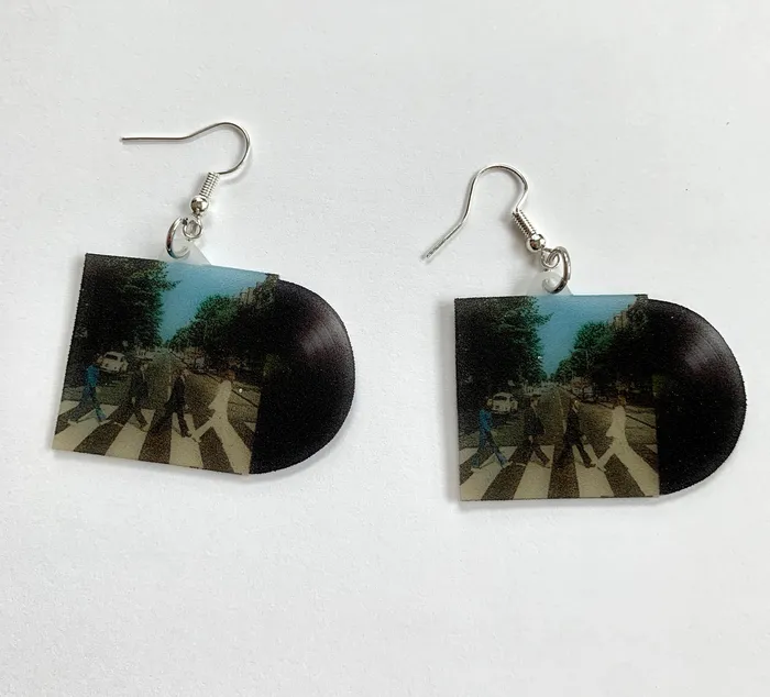The Beatles Abbey Road Vinyl Album Handmade Earrings Sam Makes Things Earrings