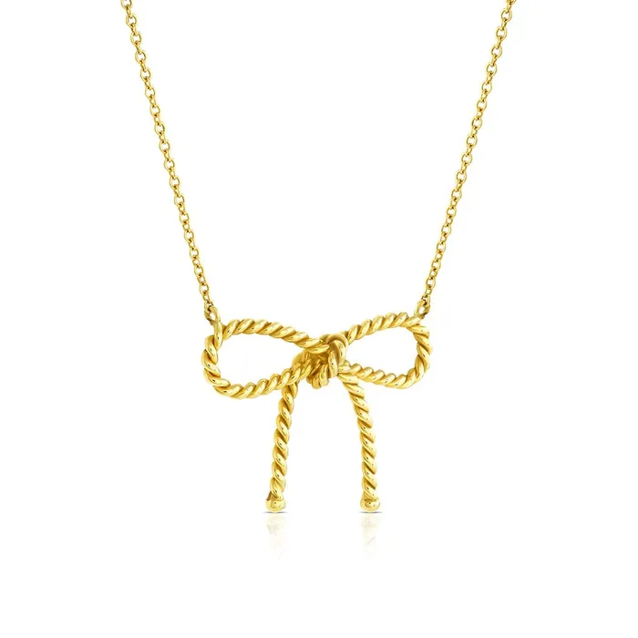 Tiffany Co Necklaces Tiffany Co 18K Yellow Gold Bow Necklace Estate