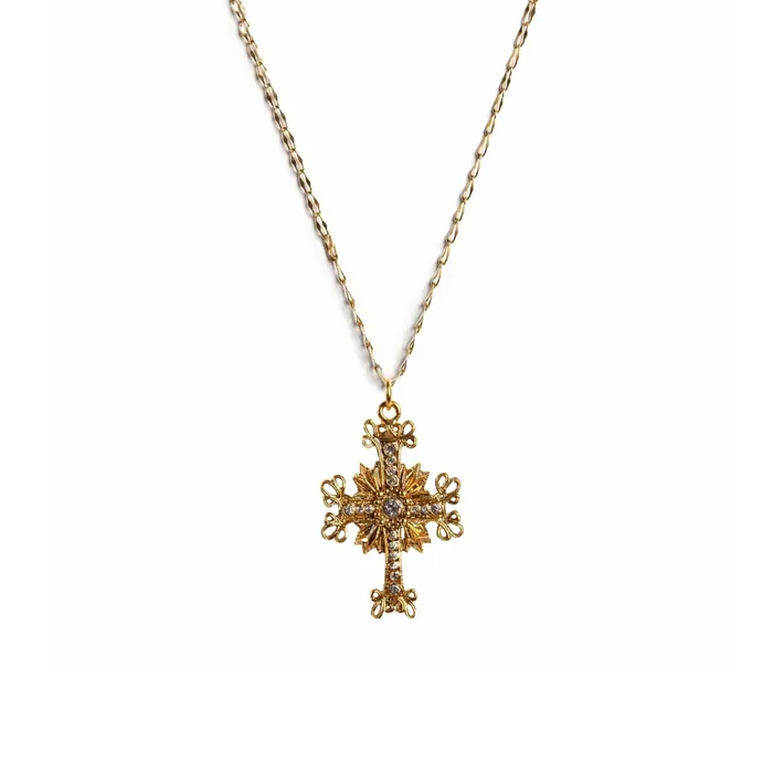 Virgins Saints Angels Necklaces Electra Cross Charm Necklace
