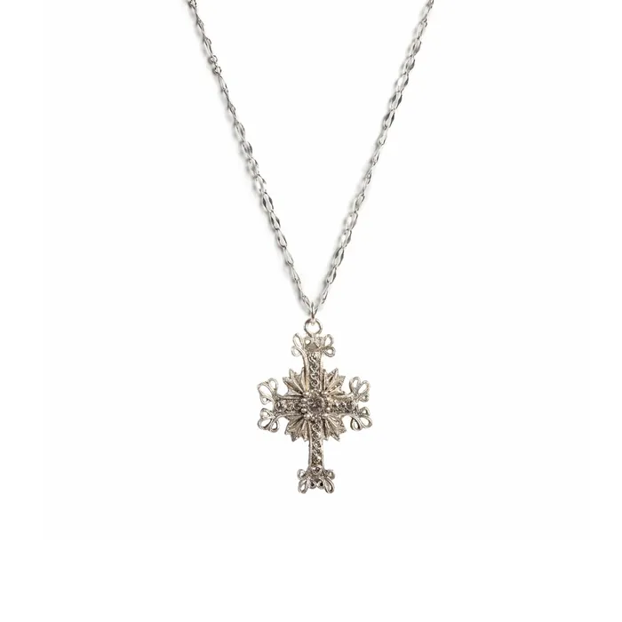 Virgins Saints Angels Necklaces Electra Cross Charm Necklace