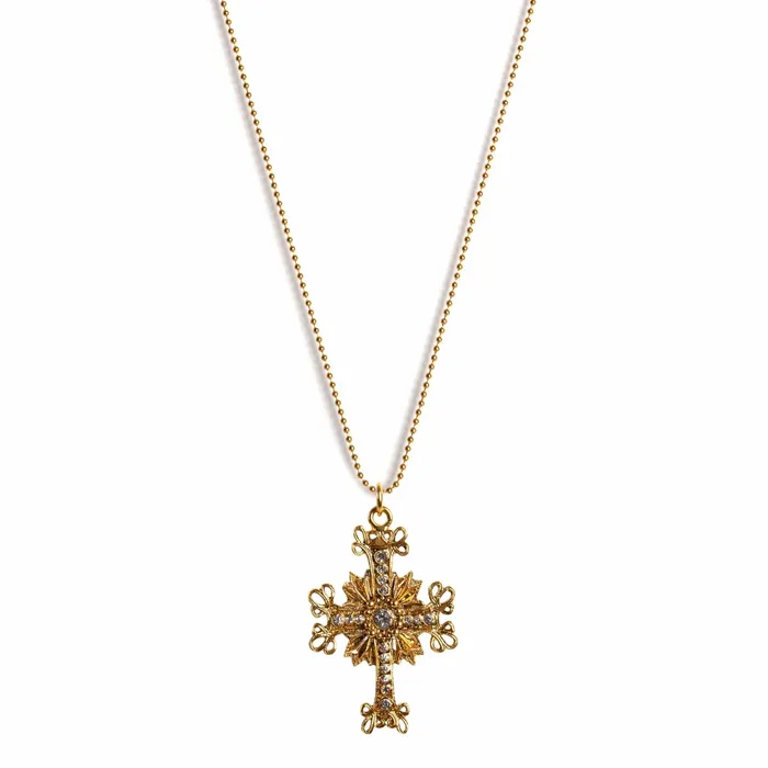 Virgins Saints Angels Necklaces Electra Cross Charm Necklace