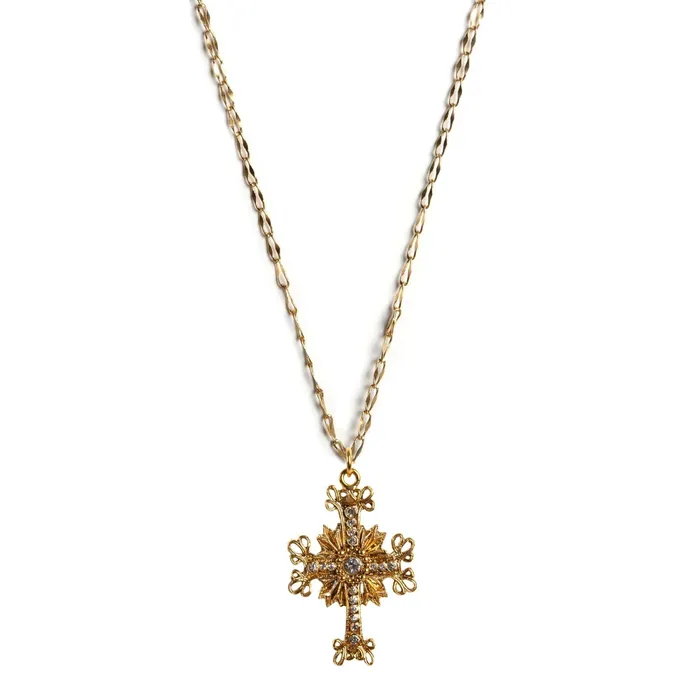 Virgins Saints Angels Necklaces Electra Cross Charm Necklace