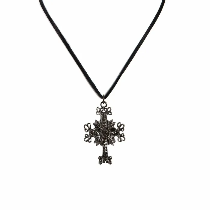 Virgins Saints Angels Necklaces Electra Cross Charm Necklace