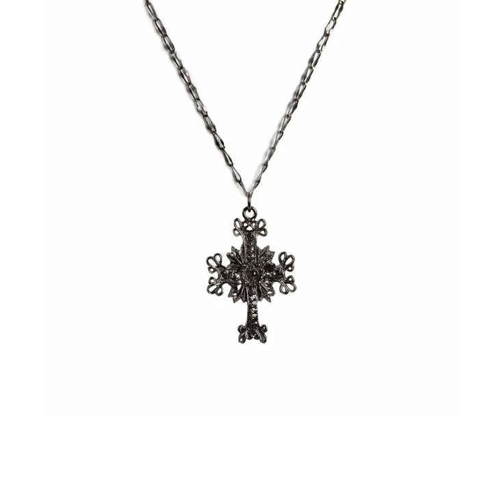 Virgins Saints Angels Necklaces Electra Cross Charm Necklace