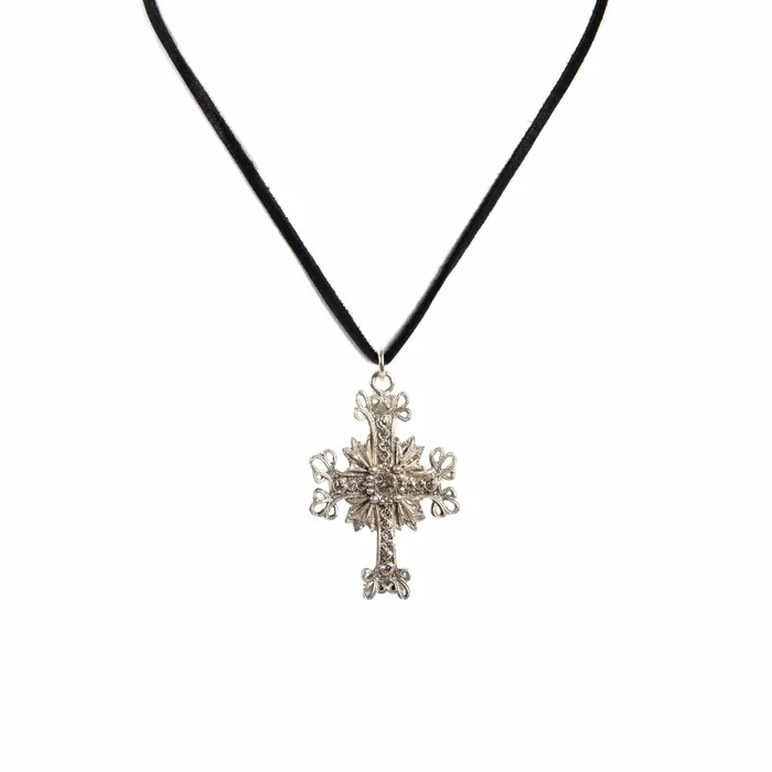 Virgins Saints Angels Necklaces Electra Cross Charm Necklace