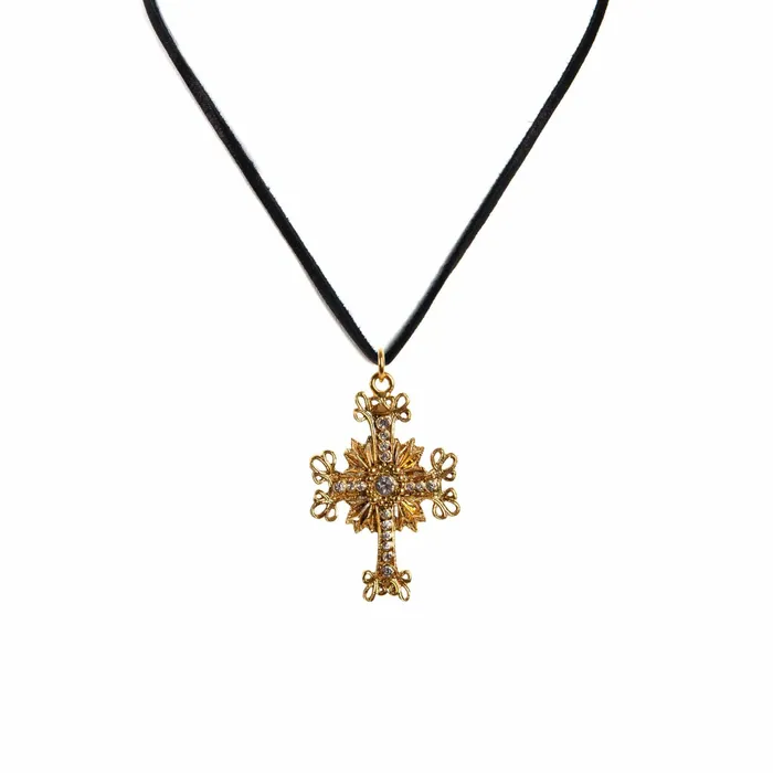 Virgins Saints Angels Necklaces Electra Cross Charm Necklace