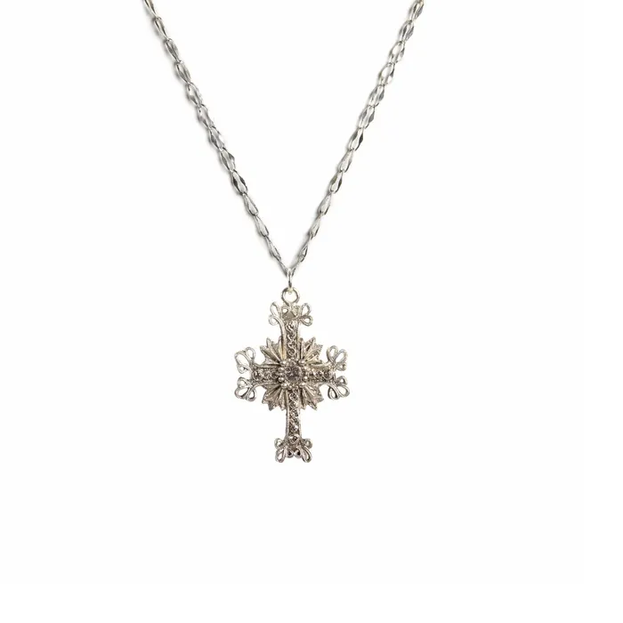 Virgins Saints Angels Necklaces Electra Cross Charm Necklace
