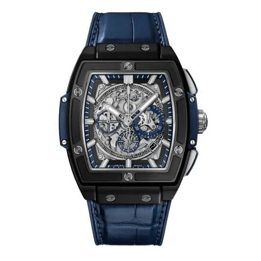 Watches Hublot Spirit of Big Bang Ceramic Blue 45mm Watch Ref 601CI7170LR Skeleton Dial Blue Leather Strap Hublot Watches Hublot Spirit of Big Bang Ceramic Blue 45mm Watch Ref 601CI7170LR Skeleton Dial Blue Leather Strap Hublot