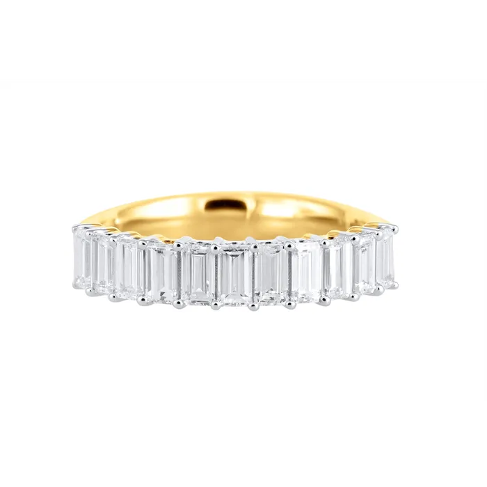 Wedding Bands Rings 14K White Gold Baguette Diamond Band