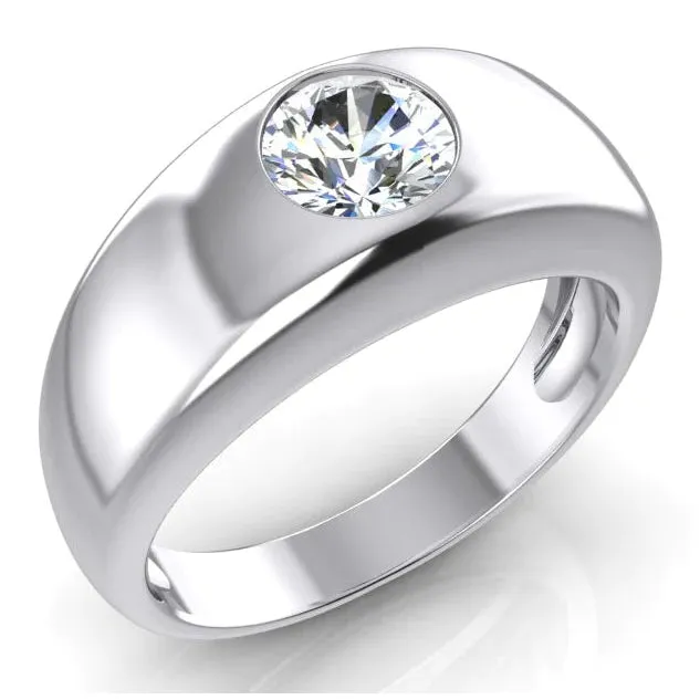 1 Carat Men Gypsy Solitaire Ring F Vs1 Round Natural Earth Mined Diamond White Gold 14K GB Rings 1 Carat Men Gypsy Solitaire Ring F Vs1 Round Natural Earth Mined Diamond White Gold 14K GB Rings