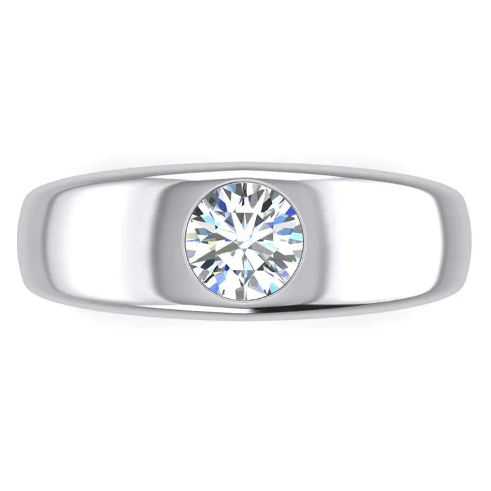 1 Carat Men Gypsy Solitaire Ring F Vs1 Round Natural Earth Mined Diamond White Gold 14K GB Rings 1 Carat Men Gypsy Solitaire Ring F Vs1 Round Natural Earth Mined Diamond White Gold 14K GB Rings