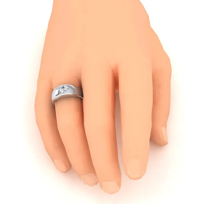1 Carat Men Gypsy Solitaire Ring F Vs1 Round Natural Earth Mined Diamond White Gold 14K GB Rings 1 Carat Men Gypsy Solitaire Ring F Vs1 Round Natural Earth Mined Diamond White Gold 14K GB Rings