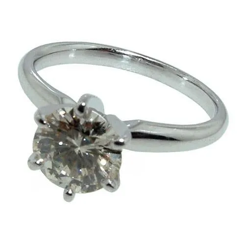 1 Carat Natural Earth Mined Diamond Engagement Ring 14K White Gold 6 Prong Set Solitaire GB Rings