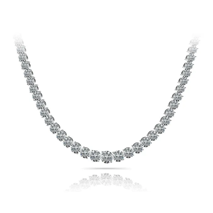 10 Carats Natural Earth Mined Diamonds Women Tennis Necklace White Gold 14K GB Necklaces 10 Carats Natural Earth Mined Diamonds Women Tennis Necklace White Gold 14K GB Necklaces