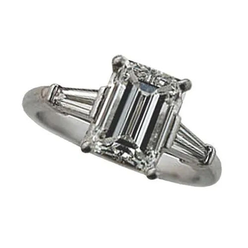 235 Carat Emerald Cut Natural Earth Mined Diamond Three Stone Ring White Gold 18K GB Rings 235 Carat Emerald Cut Natural Earth Mined Diamond Three Stone Ring White Gold 18K GB Rings