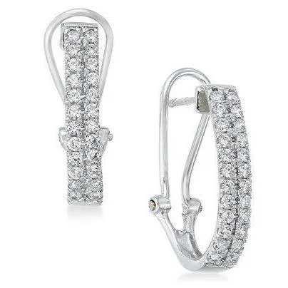 24 Ct Round Cut Sparkling Natural Earth Mined Diamond Hoop Earring 14K White Gold GB Earrings 24 Ct Round Cut Sparkling Natural Earth Mined Diamond Hoop Earring 14K White Gold GB Earrings