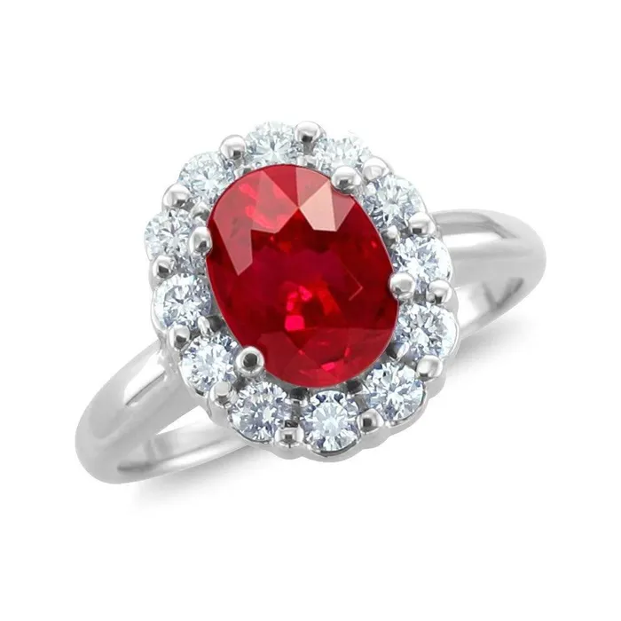 525 Carats Ruby With Halo Natural Earth Mined Diamond Wedding Ring White Gold 14K GB Rings 525 Carats Ruby With Halo Natural Earth Mined Diamond Wedding Ring White Gold 14K GB Rings